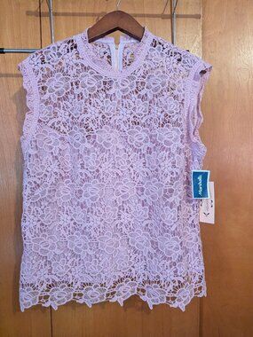Nanette XL Light Purple Lace Sleeveless Blouse